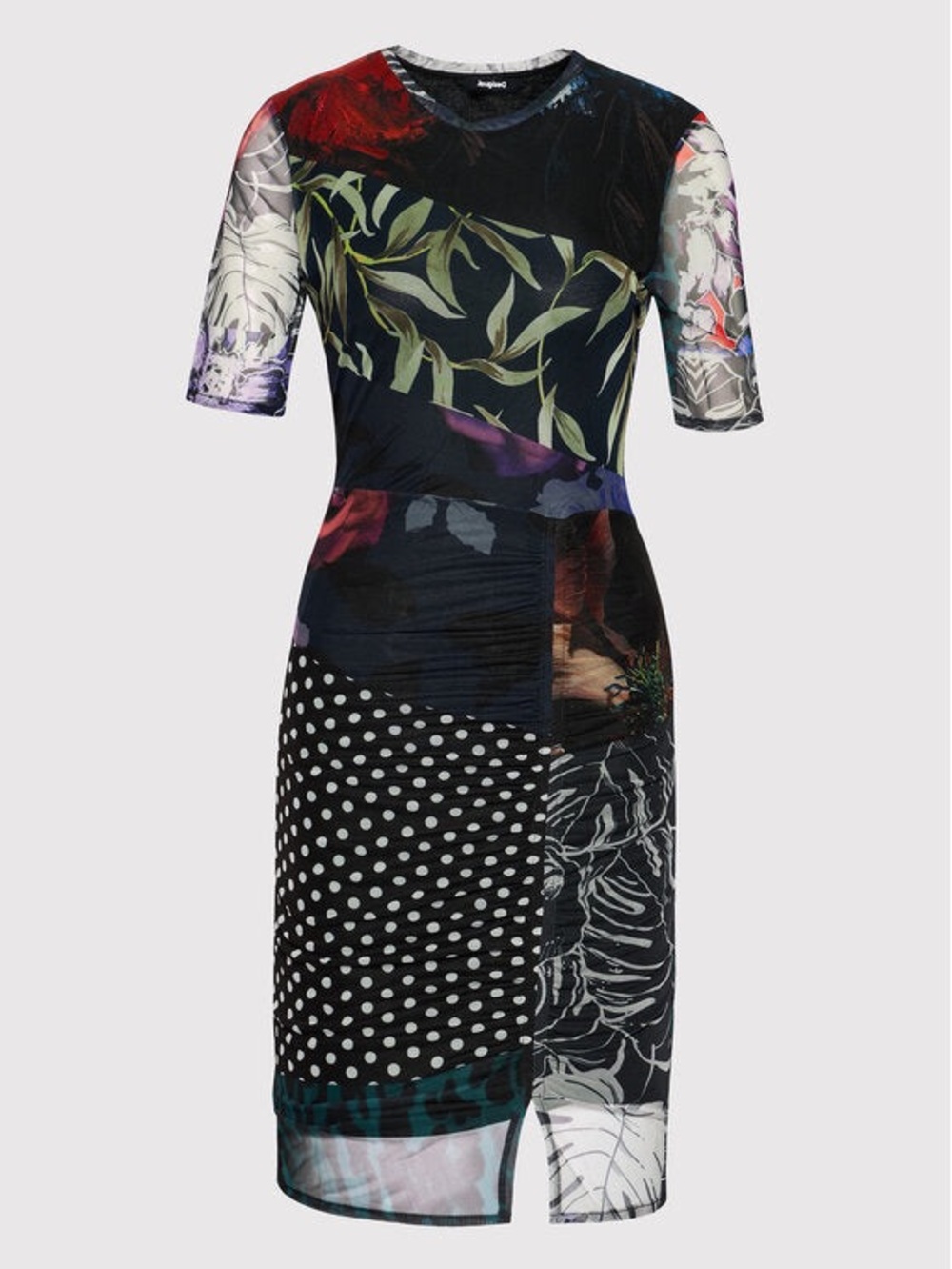 NWT Desigual Amber Mesh Mixed-Print Dress - Picture 6 of 10